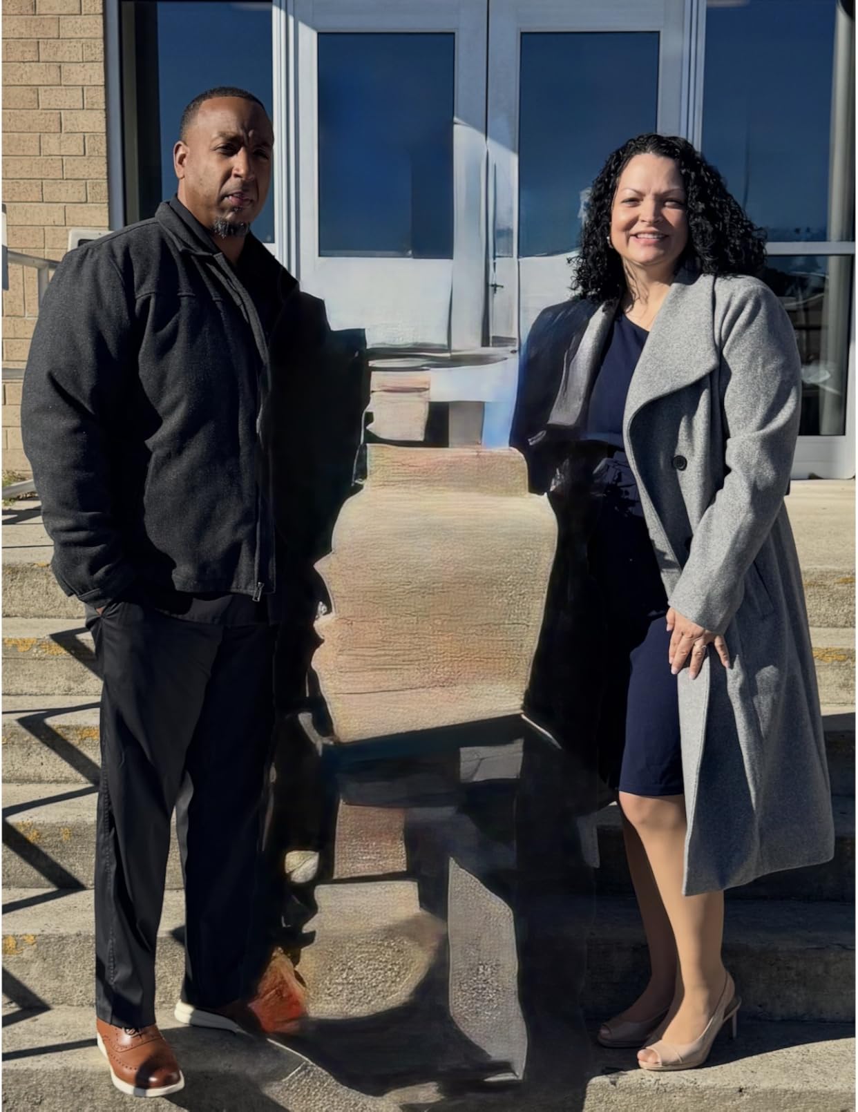 chouyatou Women's Maxi Long Wool Blend Pea Coat Shawl Collar Double Breasted Winter Trench Coat Overcoat customer photo 1