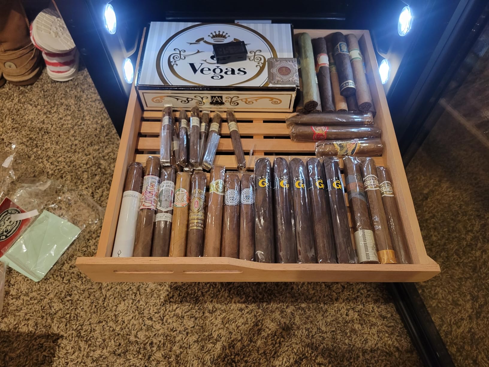 NewAir 840 Count Electric Cigar Humidor Cabinet | Freestanding Cigar Cooler with Spanish Cedar Drawers customer photo 1