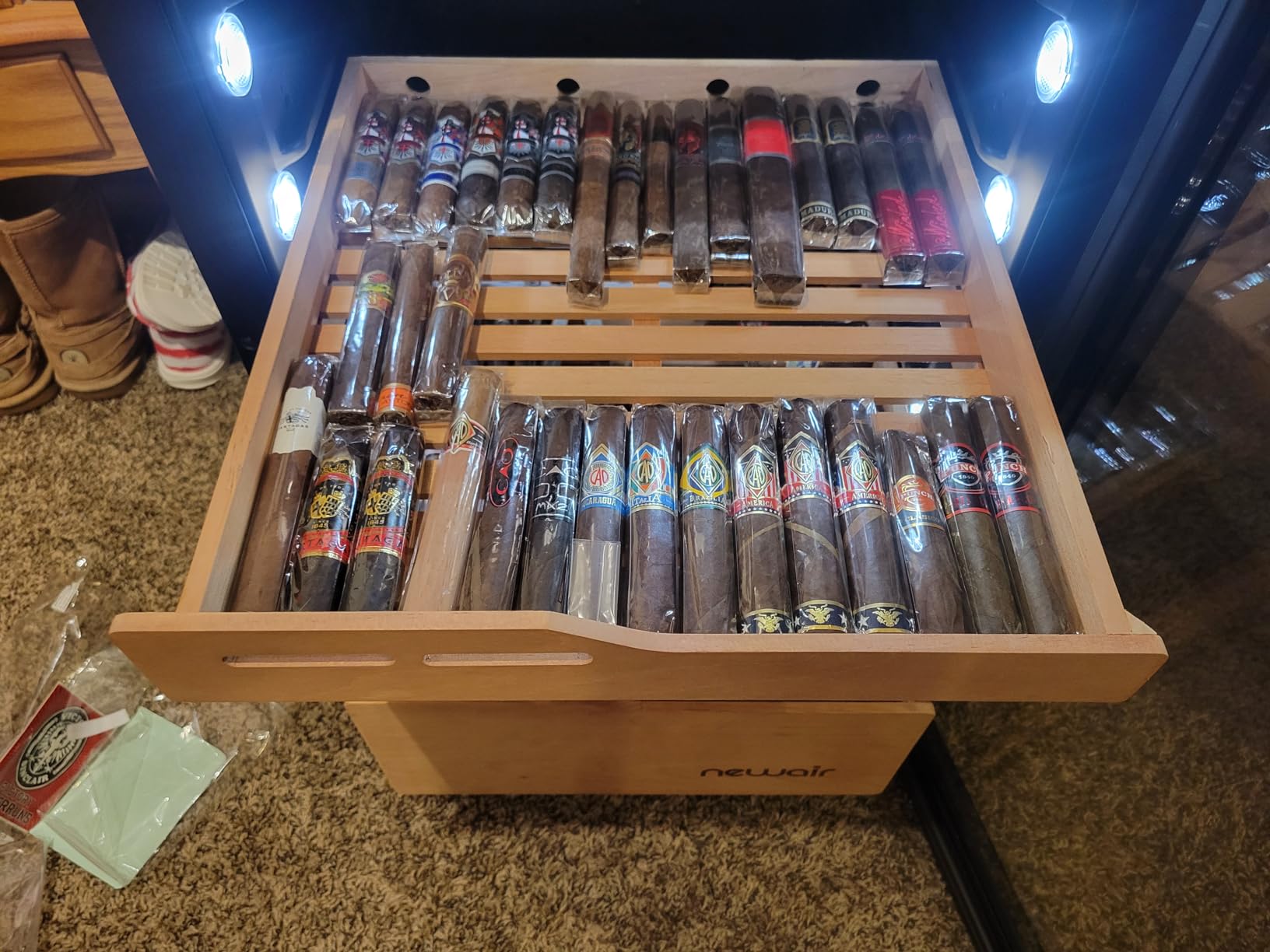 NewAir 840 Count Electric Cigar Humidor Cabinet | Freestanding Cigar Cooler with Spanish Cedar Drawers customer photo 2