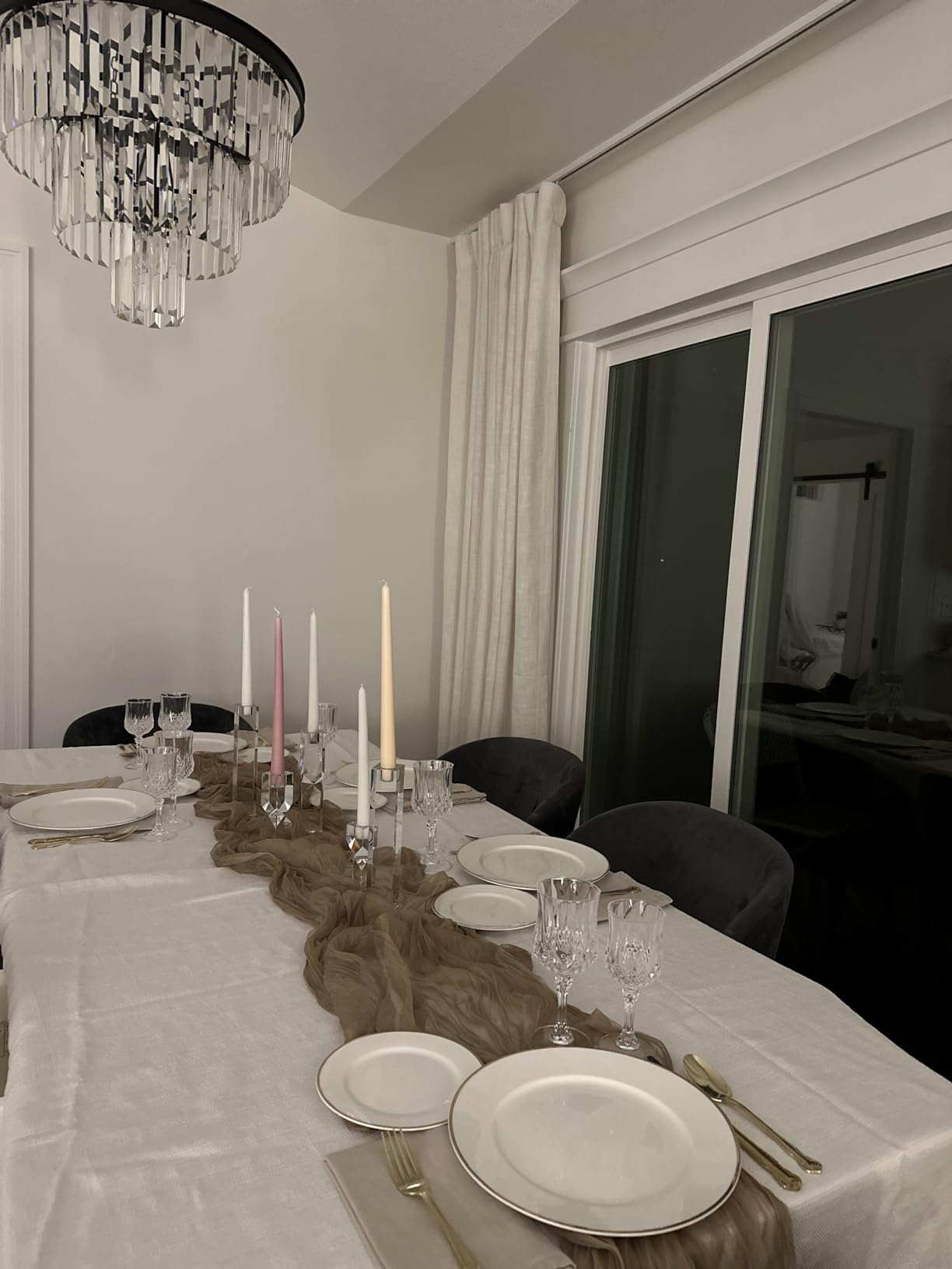 Crystal Candle Holders Set of 3, Clear Taper Candle Holder Decor, Table Centerpieces for Home Party and Wedding Decoration(3.9''/5.9''/7.9'' Height) customer photo 1