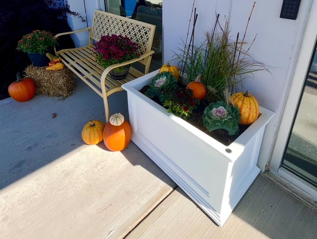 Mayne Fairfield 20x36-Inch Rectangular Planter - Self-Watering, Weather-Resistant Planter - Graphite Grey customer photo 1