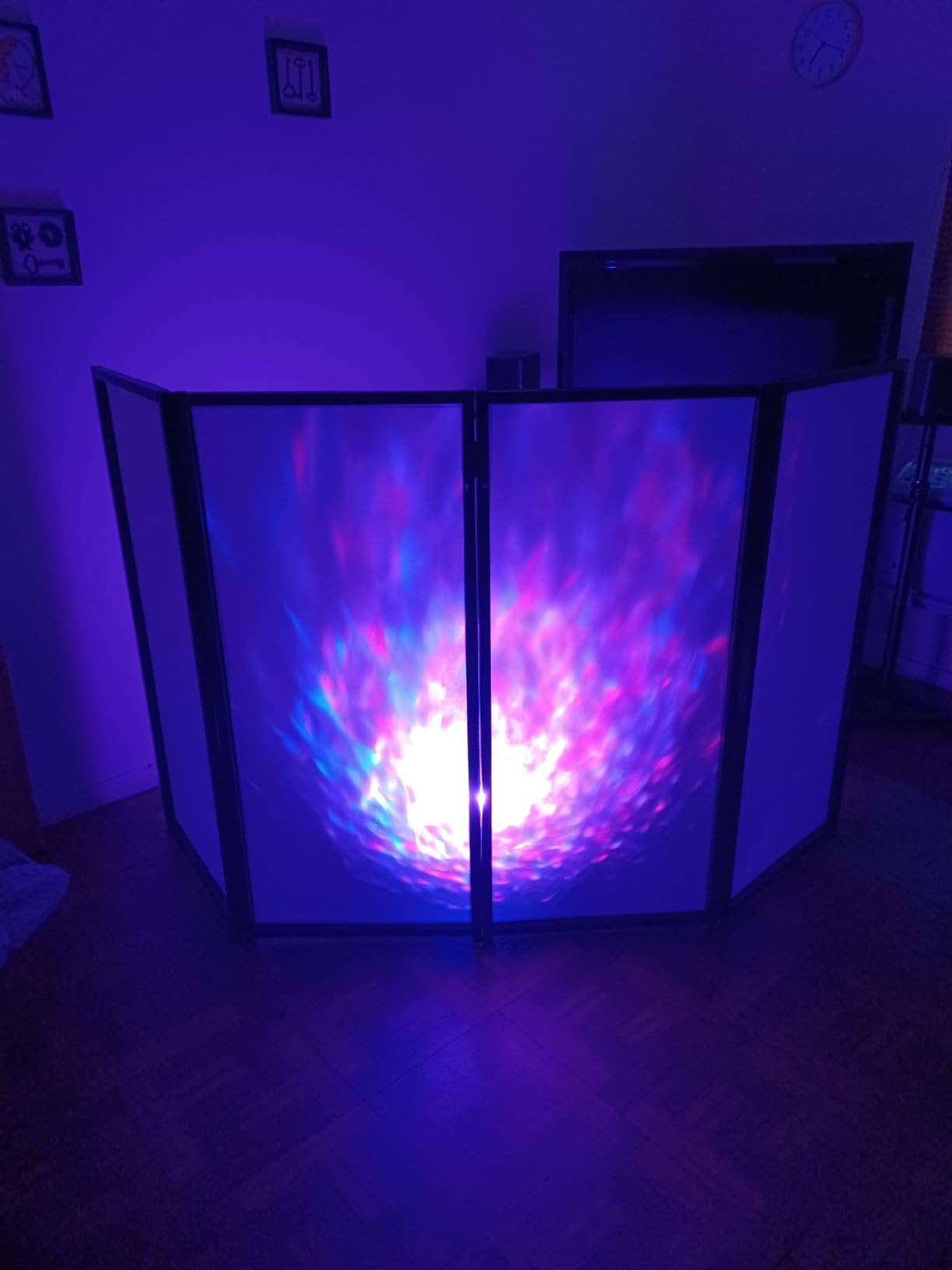 ECOTRIC Portable DJ Facade Booth Foldable Cover Screen with White/Black Facade+Cloth Frame Booth Steel +Travel Bag Case Projector Display Scrim Panel with Folding customer photo 2