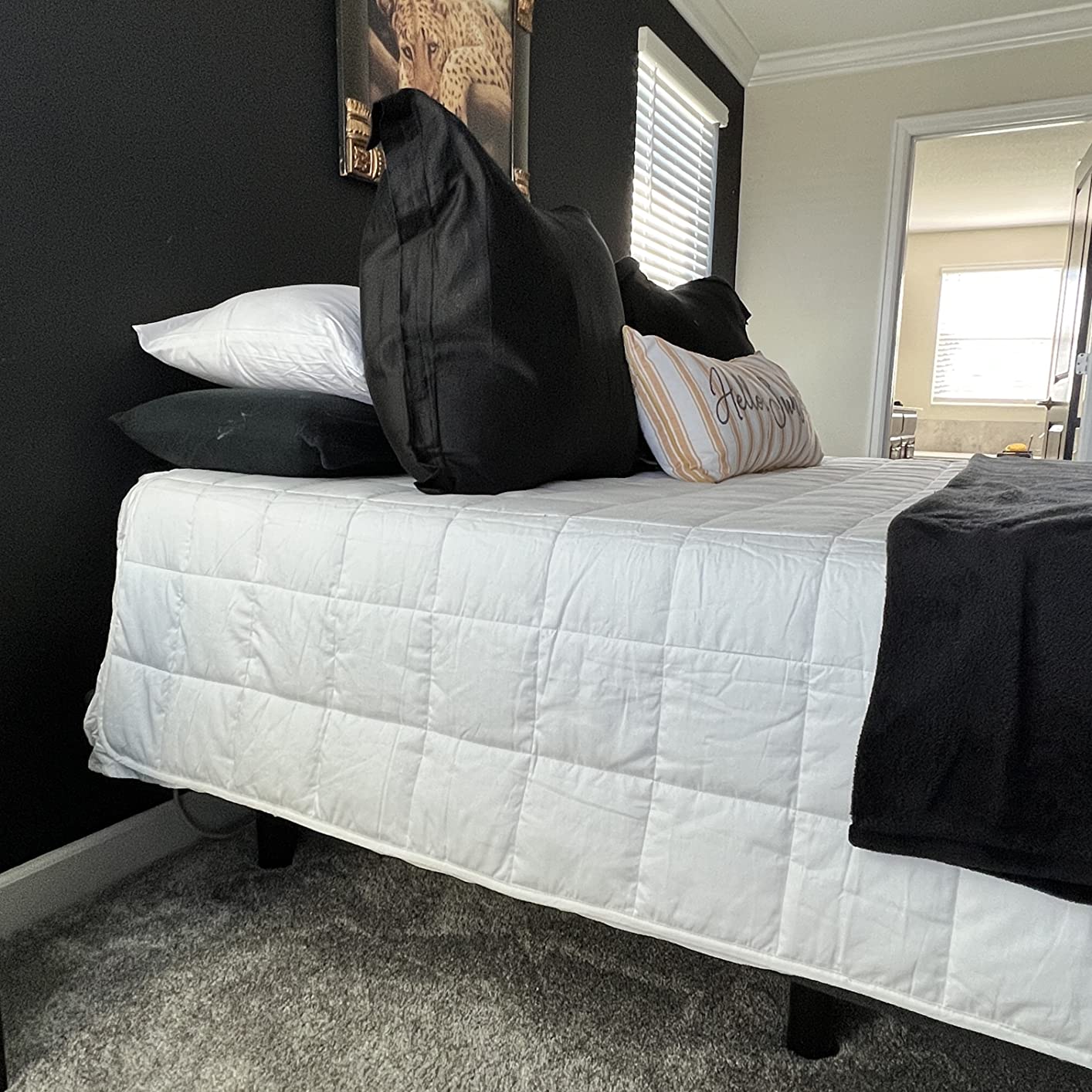 HomeSmart Weighted Blanket King Size 50lbs, The Heaviest Weighted Blanket, Fits Standard and California King Beds, Grey, 88x104 customer photo 2