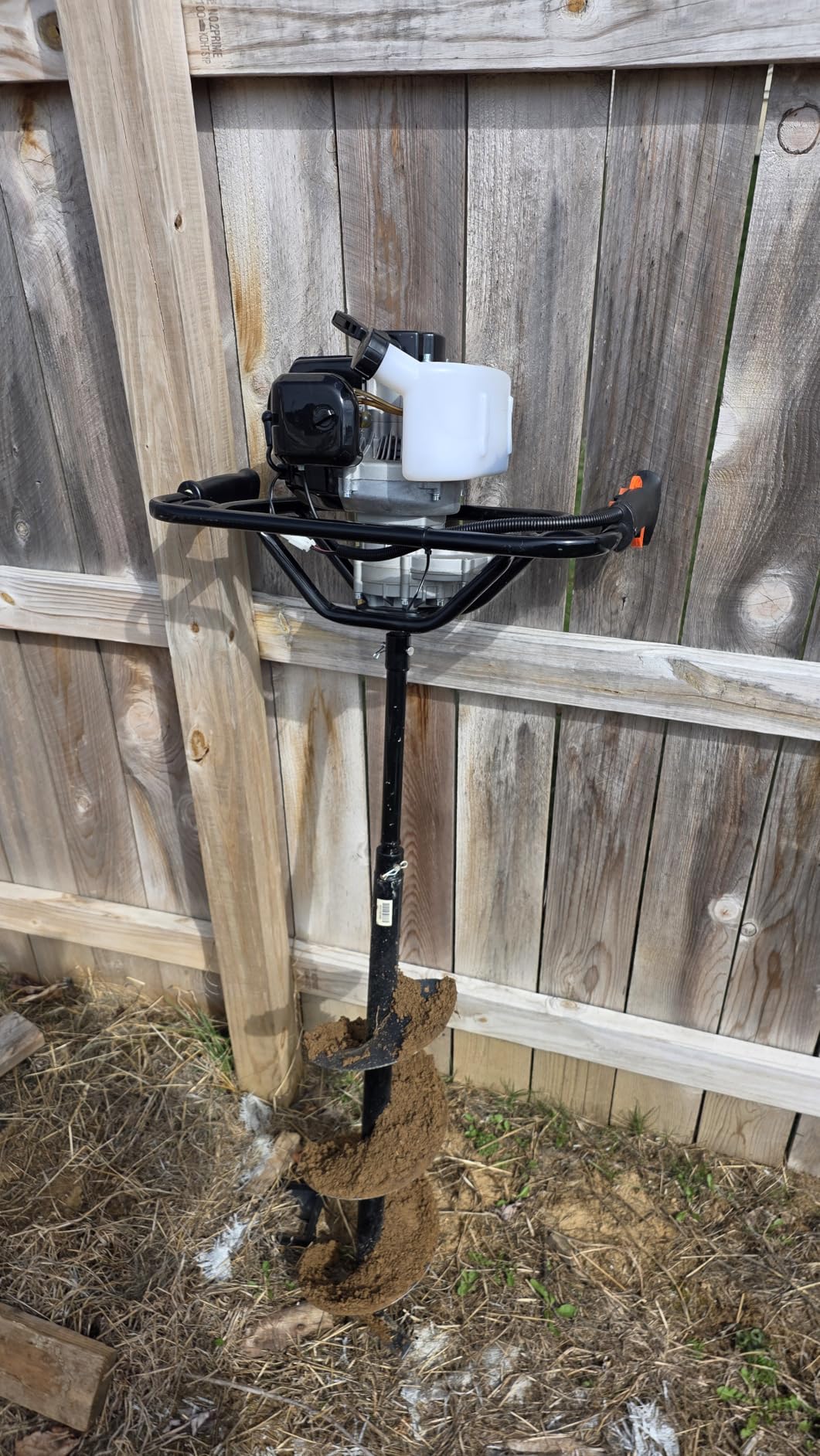 DC HOUSE Post Hole Digger, 52cc 1800W Gas Powered Earth Auger Earth Digger, Auger Post Hole Digger with Two Drill Bit 6