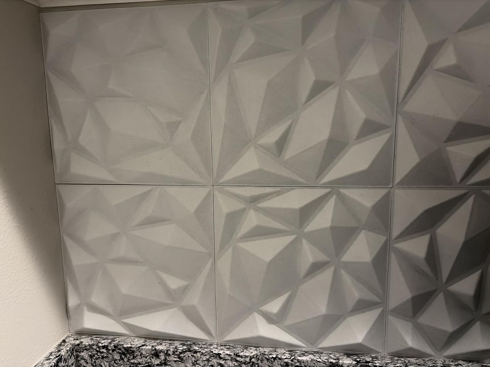 Sonic Acoustics 12 Pack 12 X 12 X 0.4 Inches Acoustic Absorption Panel, 3D Unique Soundproofing Insulation, Used in Home & Offices customer photo 1