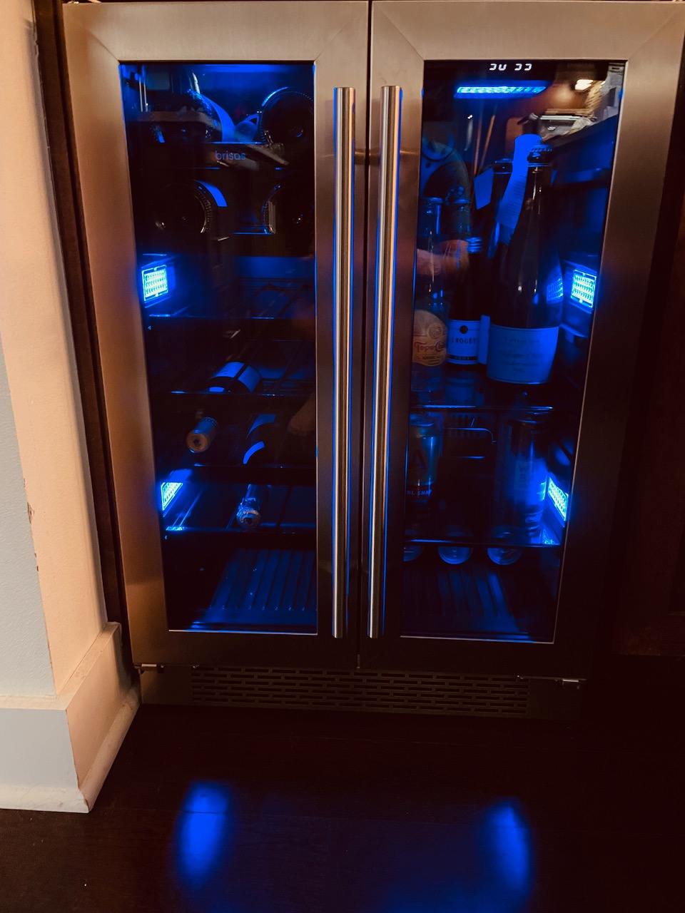 Zephyr Brisas 24 Inch Wine Fridge Dual Zone Under Counter Countertop Wine and Beverage Cooler Cabinet Home Bar Drink Beer Freestanding Refrigerator with French Door 21 Bottles 64 cans customer photo 1