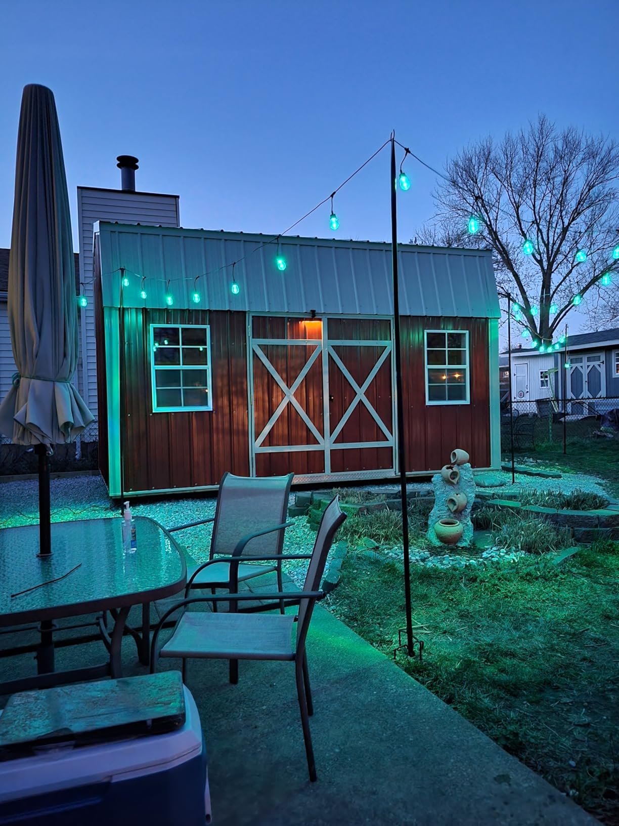 Commercial Grade 96FT LED Outdoor String Lights with Remote Control - 30 Shatterproof Bulbs Waterproof Color Changing Christmas Lights, Dimmable for Patio, Garden, Wedding Decor customer photo 2