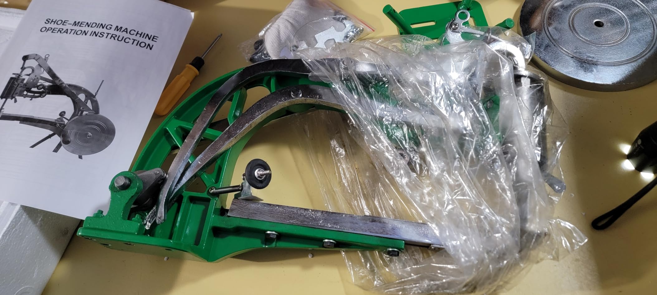 Manual Leather Sewing Machine Hand Shoe Cobbler Stitching Repair Mending Machine Patcher Dual Cotton Nylon Line Sewing Machine customer photo 2