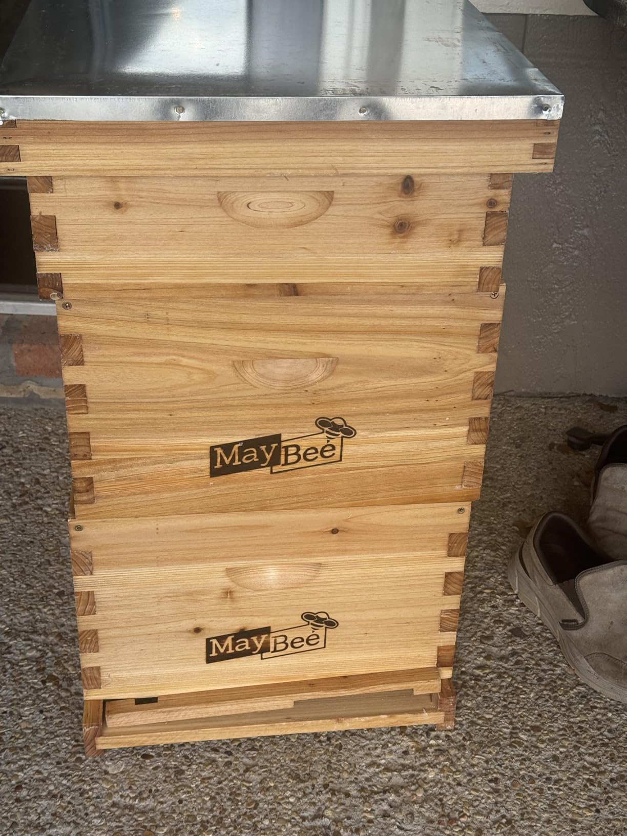 10-Frame Langstroth Beehive Dipped in 100% Beeswax, Complete Bee Hives and Supplies Starter Kit Includes 2 Deep Hive Bee Boxes and 1 Bee Hive Super with Beehive Frames and Foundations customer photo 2