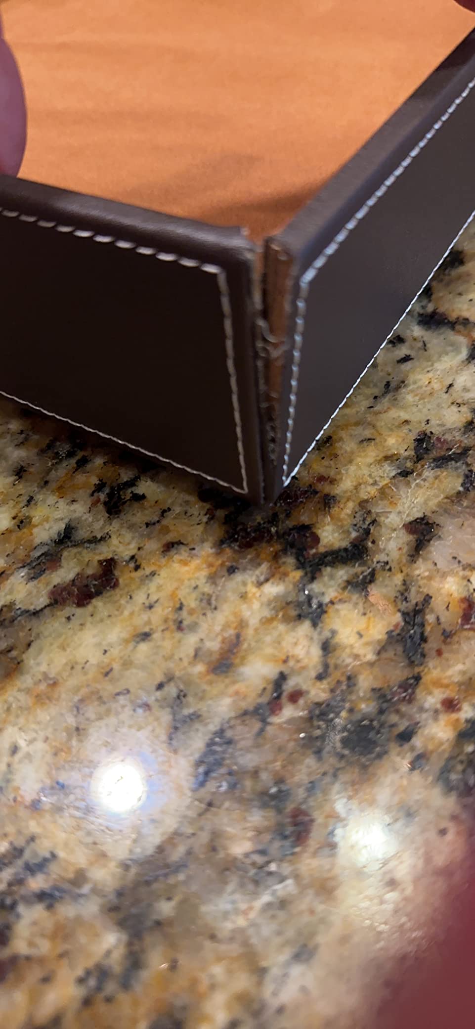 Leather Letter Tray, Thipoten Stackable Desk Organizer Holder for Office Supplies, Paper, File, Magazine, Perfect Office Organization for Desktop (Black-2Tiers) customer photo 4