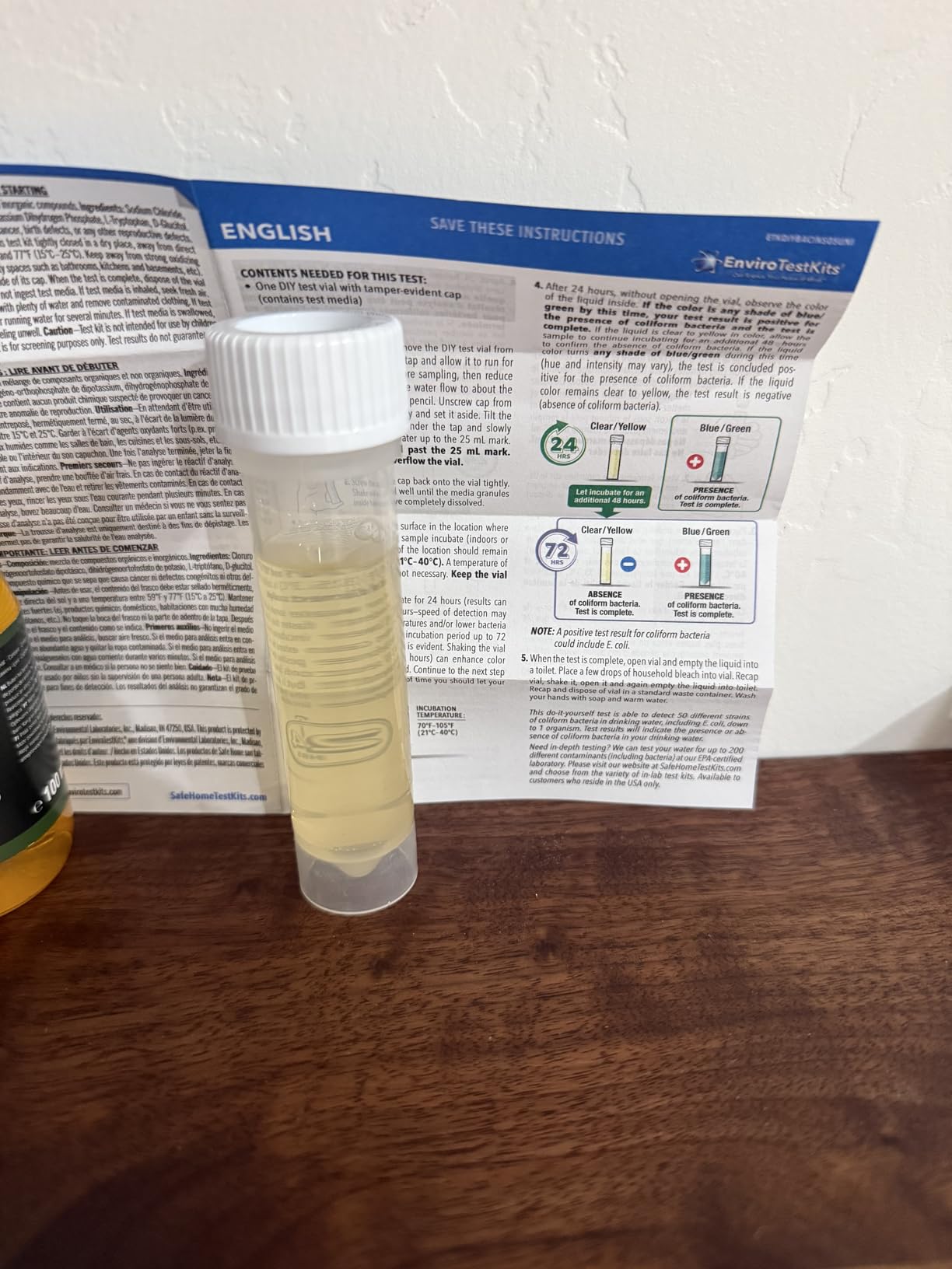 Safe Home DIY Bacteria in Water Test Kit - Results as Fast as 6 Hours - Detects 50 Different Species of Coliform Bacteria - EPA Lab Certified - Made in the USA - (2 Pack) customer photo 2