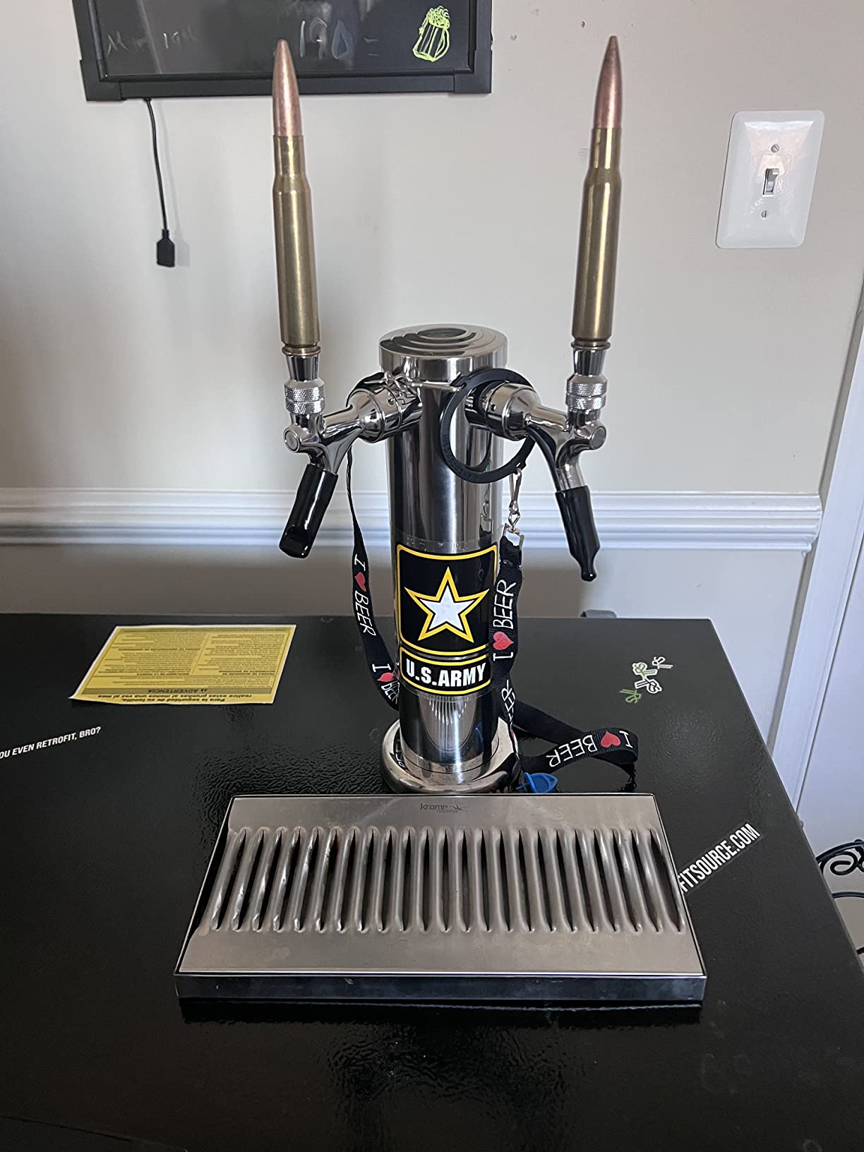 FERRODAY Kegerator Tower Dual Faucet Beer Tower Double Tap Beer Tower Dispenser Stainless Steel Tower Brass Faucet Stainless Core Pre-assembled Lines customer photo 2