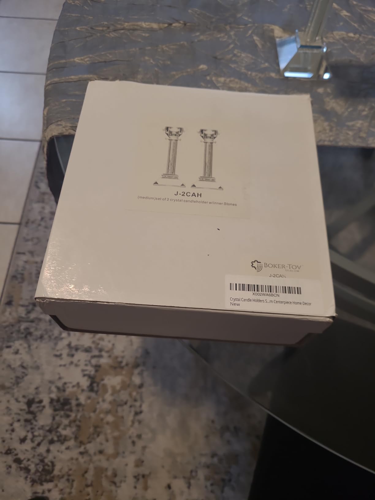 Crystal Candle Holders Set of 2-5.3