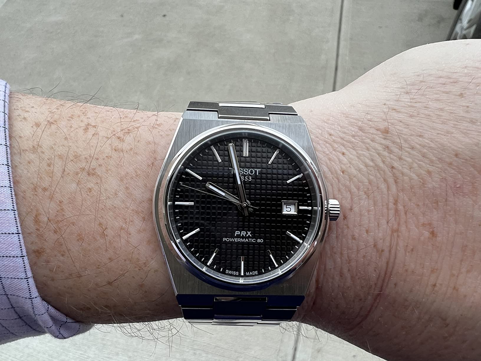 PRX Powermatic 80, Swiss Automatic Watch for Men, Stainless Steel Case, Black Dial, (Model: T1374071105100) customer photo 2