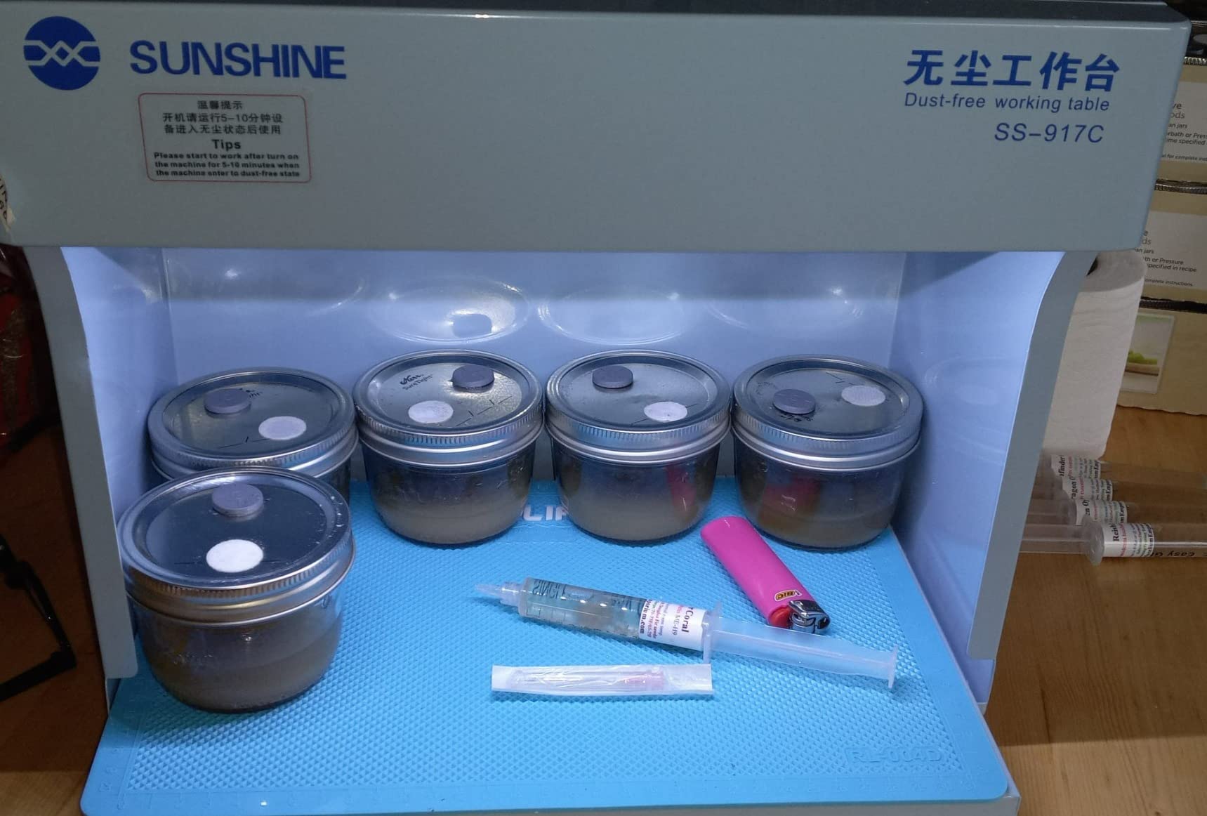 Laminar Flow Hood HEPA Filter Flow Hood Mycology HEPA Air filtration Fan Unit for Mushroom Mycology & Phone LCD Repair Laboratory Tissue Culture customer photo 1