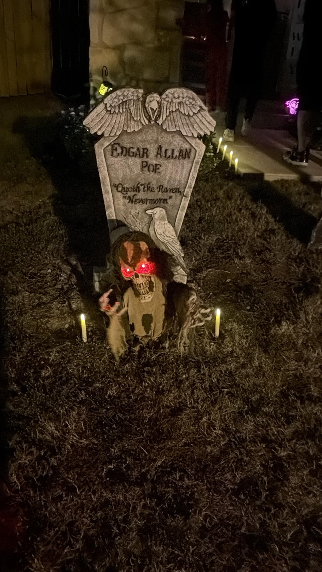 JOYIN Halloween Decoration Outdoor Animated Zombie Groundbreaker, Light-up Skeleton Zombie Groundbreaker Prop with Creepy Sound for Halloween Outside Decoration, Lawn, Yard, Patio, Haunted House Decor customer photo 1