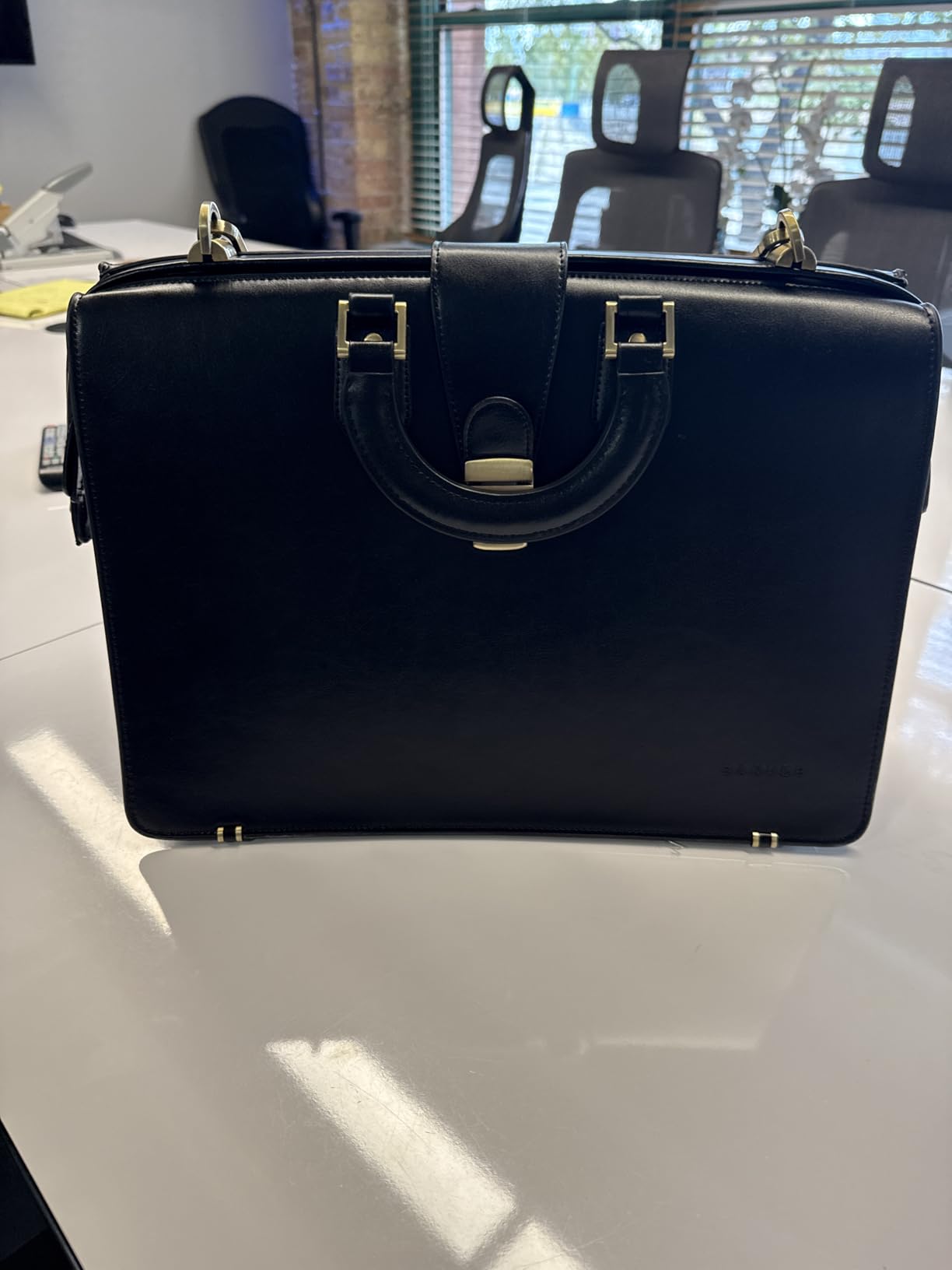 Banuce Leather Briefcase for Men Legal Attorney Lawyer Doctor Bag Attache Case for 15.6 Inch Laptop Executive Business Travel Work with Lock Detachable and Adjustable Strap Black customer photo 2