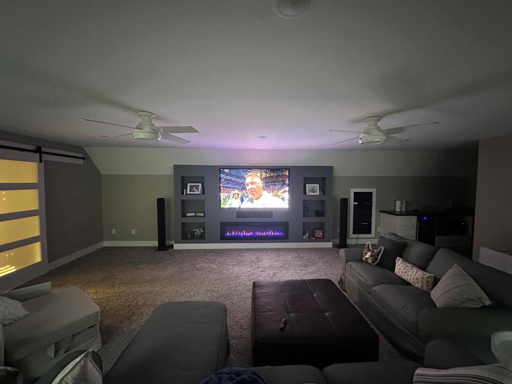 R.W.FLAME 68 inch Recessed and Wall Mounted Electric Fireplace, Ultra Thin and Low Noise, Fit for 2 x 6 Stud, Remote Control with Timer, Touch Screen, Adjustable Flame Color and Speed customer photo 1