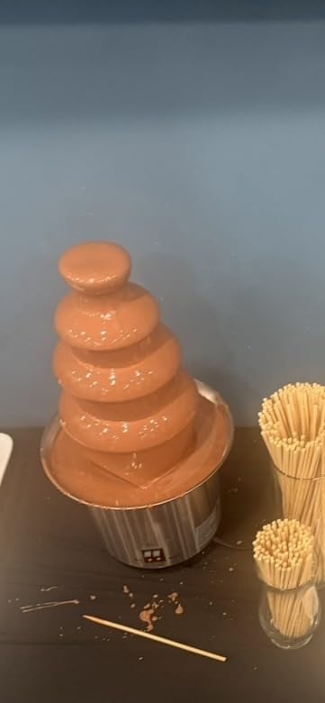 Nostalgia 4 Tier Electric Chocolate Fondue Fountain Machine for Parties - Melts Cheese, Queso, Candy, and Liqueur - Dip Strawberries, Apple Wedges, Vegetables, and More - 32-Ounce - Stainless Steel customer photo 1