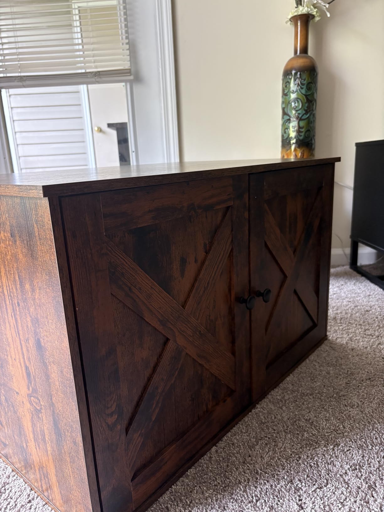 Feandrea Cat Litter Box Enclosure, Litter Box Furniture Hidden with Removable Divider, Indoor Cat House, End Table, 31.5 x 20.9 x 19.7 Inches, Greige UPCL002G01 customer photo 1