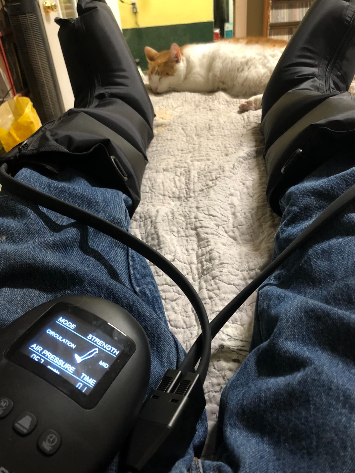 Leg Recovery System for Athletes, Air Compression Recovery Boots Massager for Circulation and Pain Relief - 9 Intensities 60-140 mmHg - FSA-HSA Eligible customer photo 2