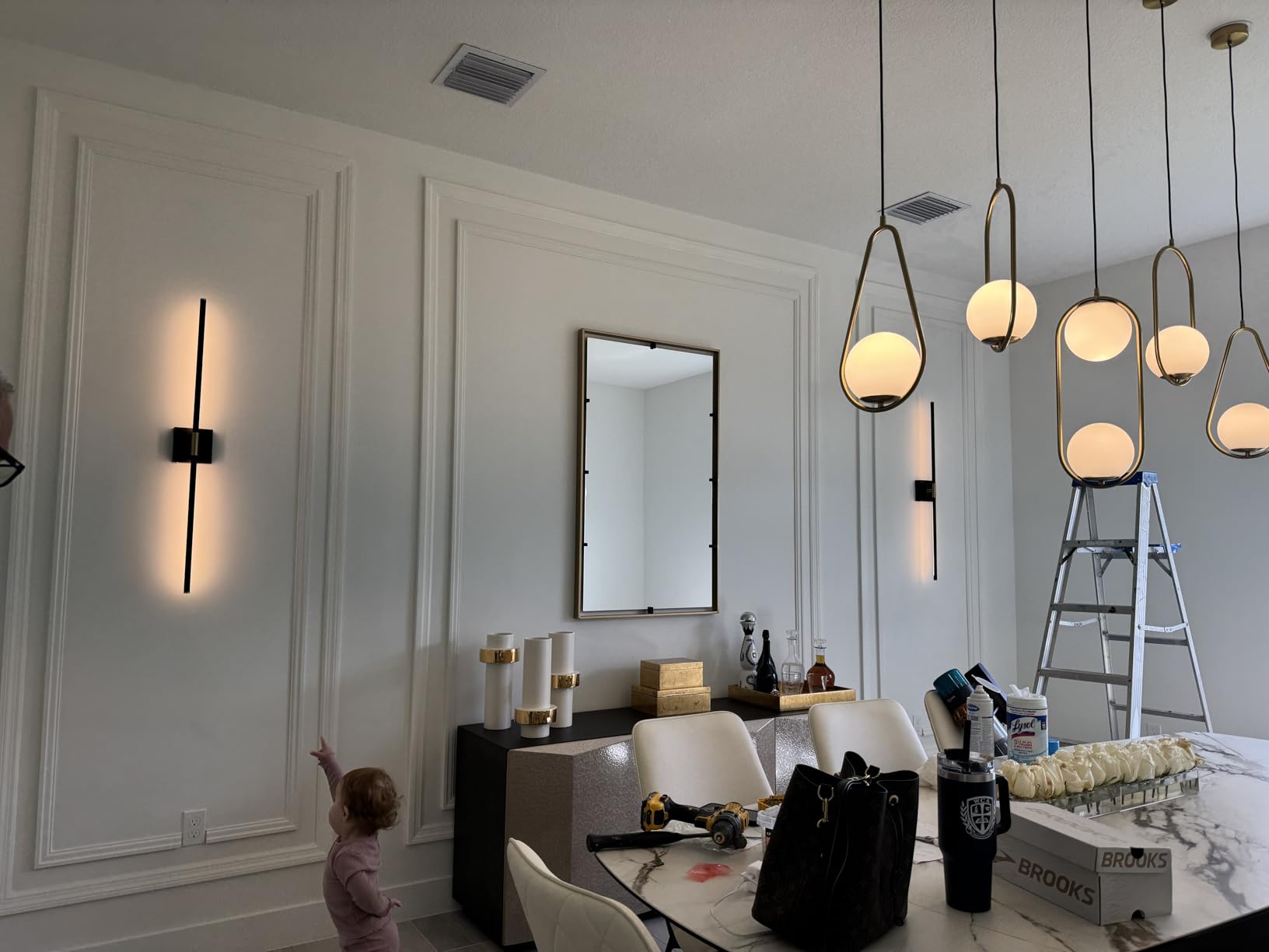 Uttermost Egon Contemporary Iron Metal Wall Mirror in Warm Gold customer photo 1