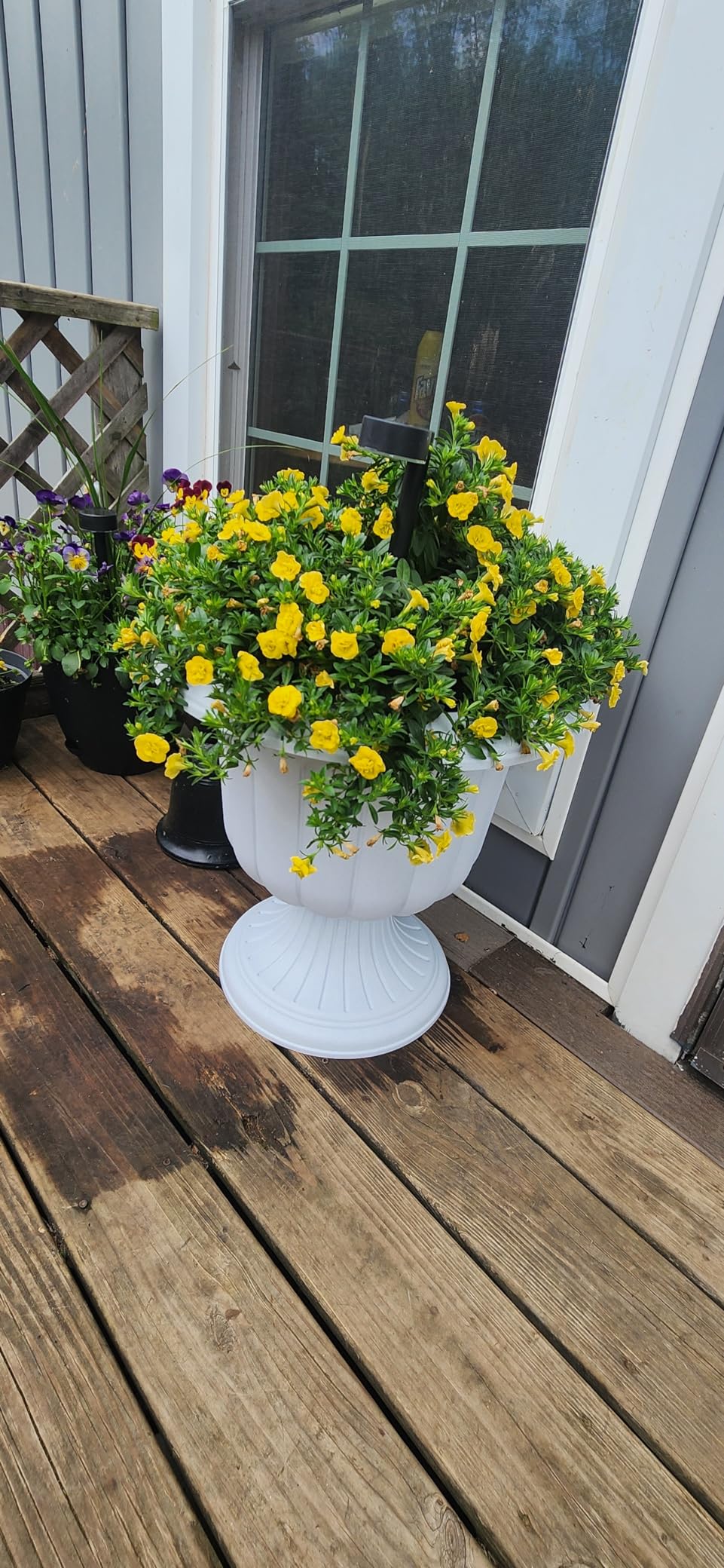 Novelty Classic Urn Garden Pot/Planter, Plastic ( Pack of 2) (Stone, 19