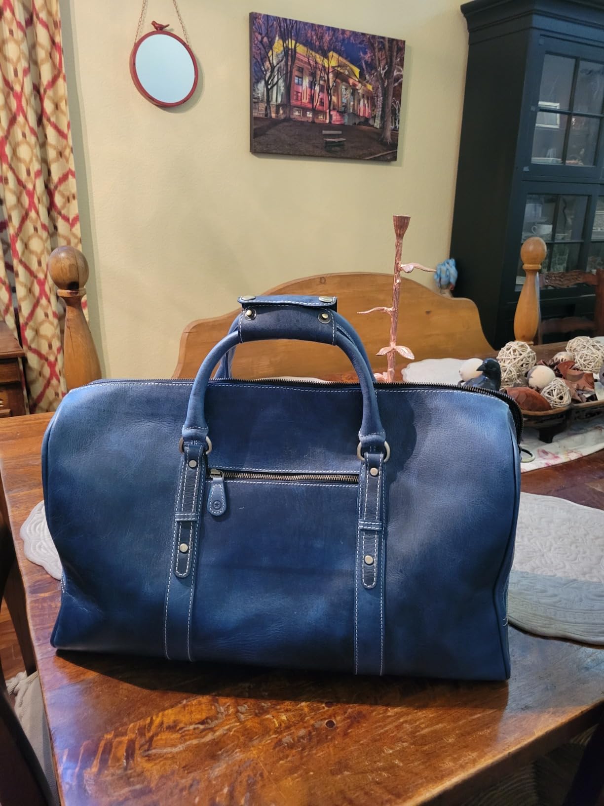 Leather Duffel Bag for Men & Women Travel, Weekend, Overnight, Gym Bag customer photo 1