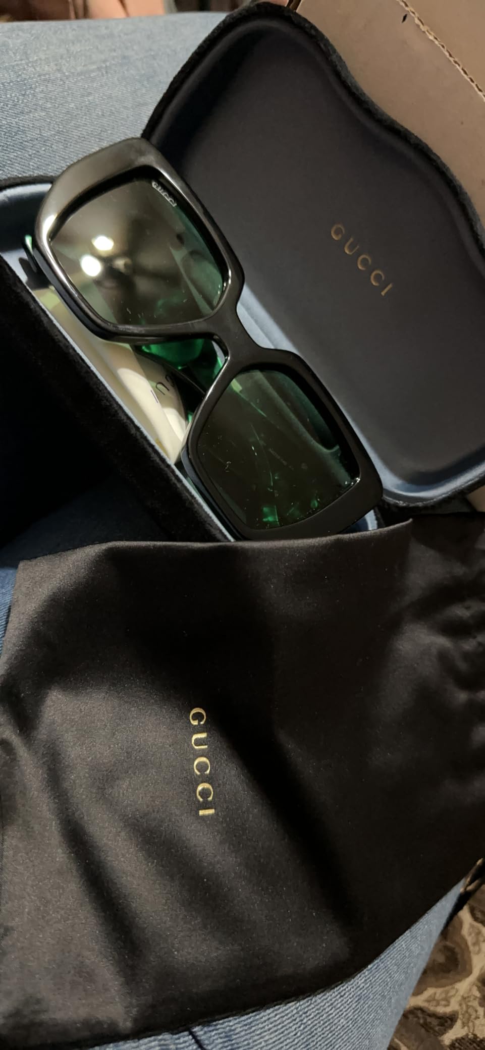 Gucci Geometric Sunglasses GG0956S 001 Black/Green 54mm 956 customer photo 2