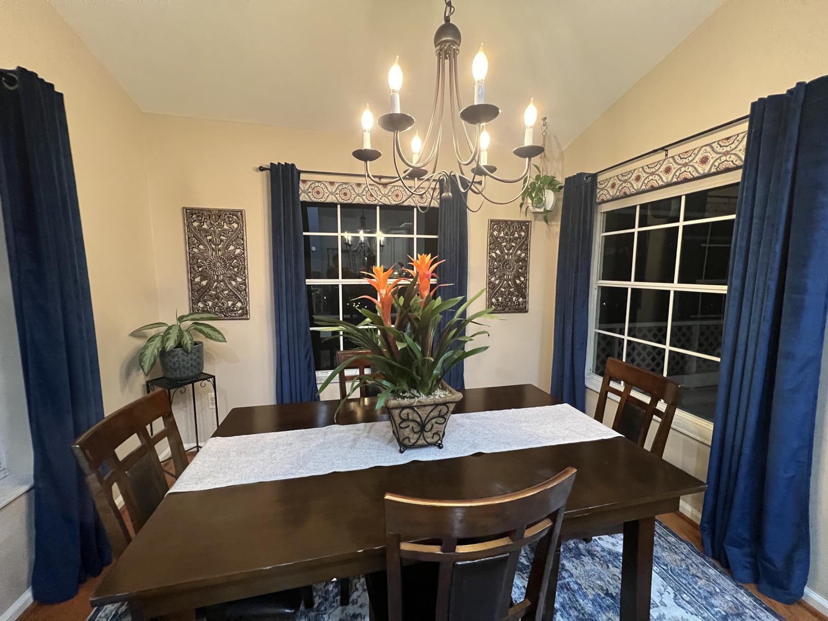 Madison Park Wall Art Living Room Décor - Floral Antiqued Wooden Carving Wall Decor Panel, Copper Embellished, Ready to Hang Wall Decor for Bedroom, 15.75