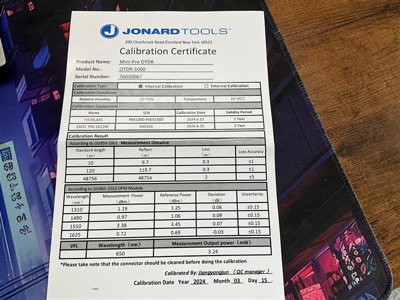 Jonard Tools OTDR-1000 Multi-Function OTDR with OTDR, Event Map, Power Meter, Light Source, VFL, Network Cable Tester, and More, Black customer photo 1
