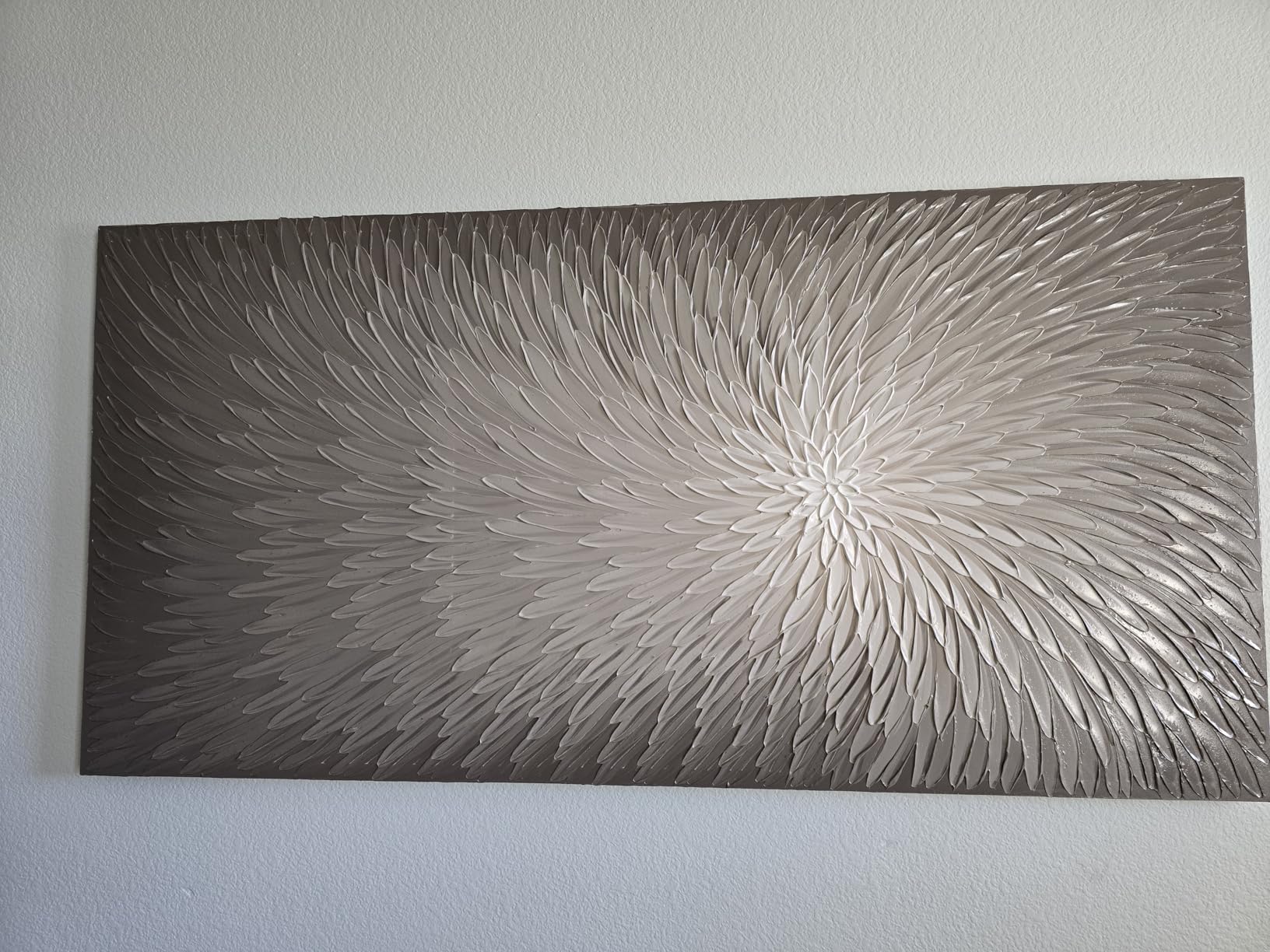 AMEI Art,30x60 Inch Abstract Flower Textured Oil Paintings 3D Hand-Painted Dark Grey white Wall Art Wrapped Canvas Oil Painting Wood Inside Framed Ready to Hang (Elegant Gray) customer photo 1