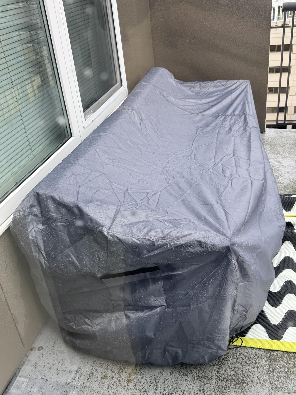 Heavy Duty Patio Sofa Cover Waterproof, Mrrihand 2-Seater Outdoor Sofa Loveseat Cover, Outdoor Patio Furniture Cover with Air Vent and Handles, 60