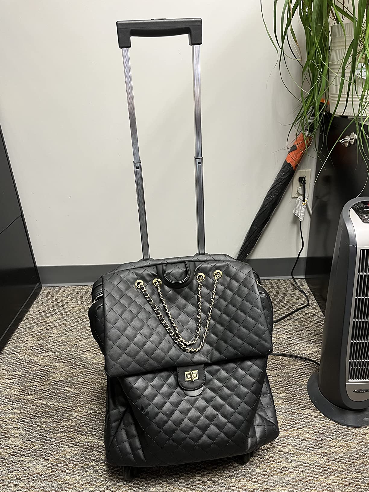 feilario 20in Leather Softside Carry on Suitcases Travel Duffel Bag with 4-rolling Spinner Wheels customer photo 1