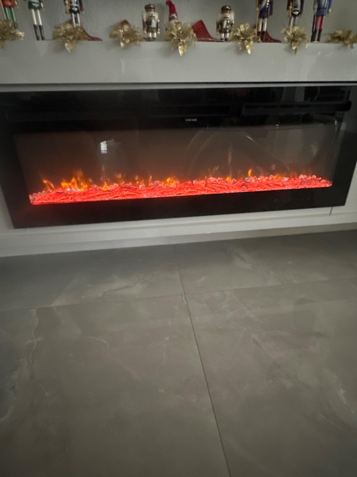 EROMMY 100 inch Electric Fireplace Inserts, Recessed and Wall Mounted Fireplace Silence Linear Fireplace with Timer, Remote Control, Overheating Protection, 9 Colors Adjustable LED Flame, 750/1500W customer photo 2