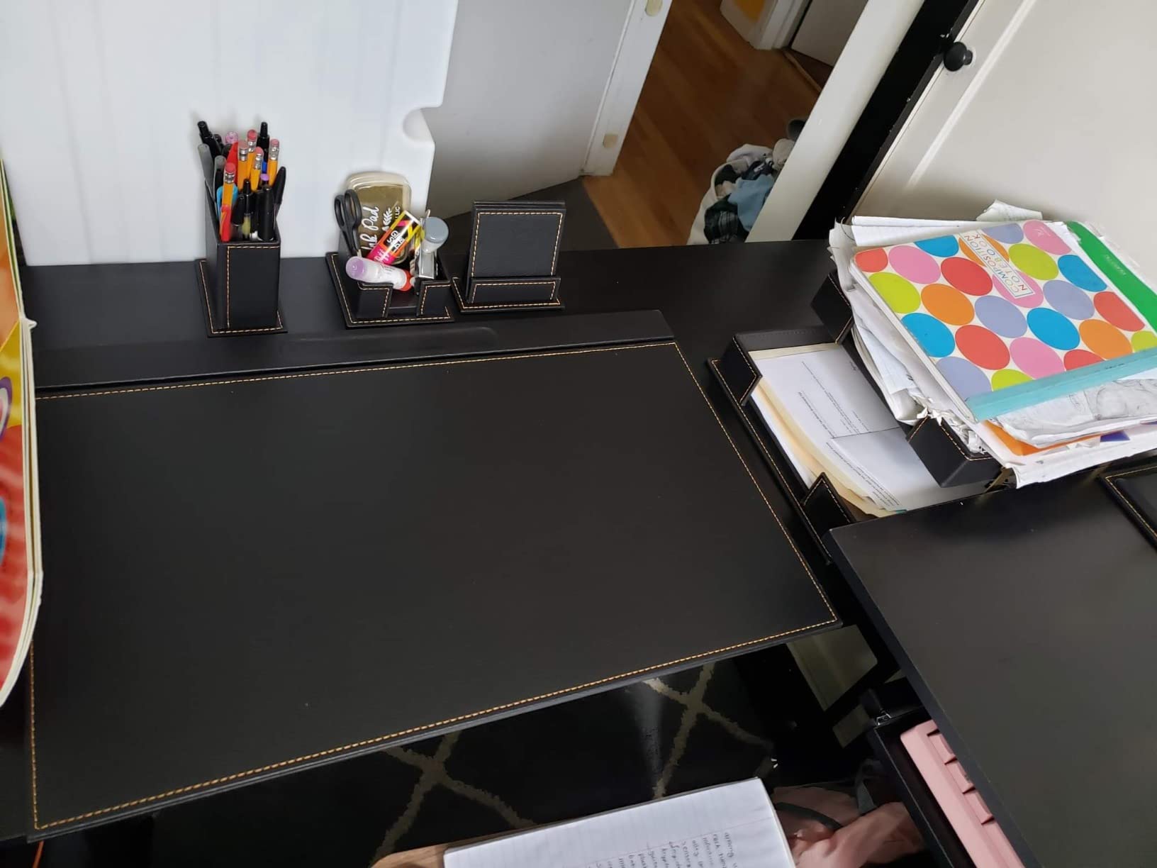 MOOGCO 12-Piece Leather Desk Set - Desk Pad 23.2