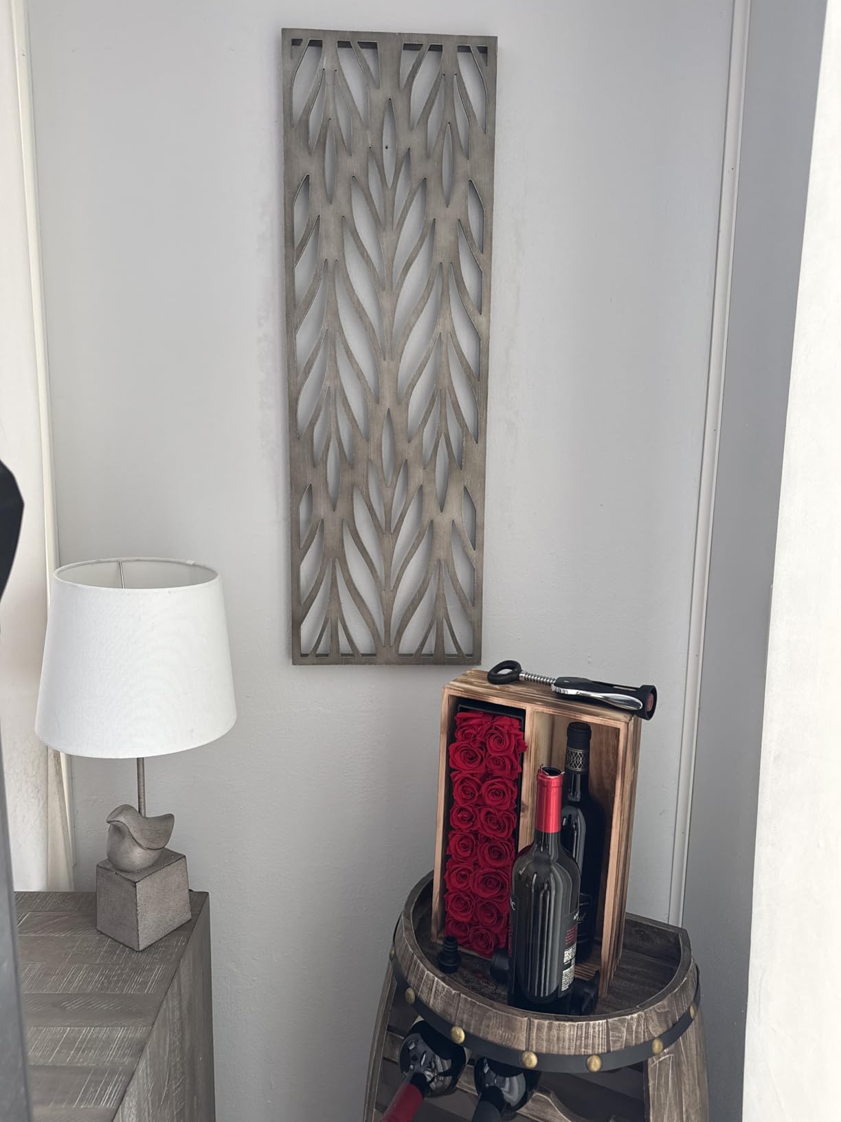 Madison Park Laurel Wall Art - Laser Cut Carved Botanical Tree Branches, Genuine Fir Wooden Framed, Rustic Finish - Modern Farmhouse Décor for Living Room, Ready to Hang Panel, 12 x 36