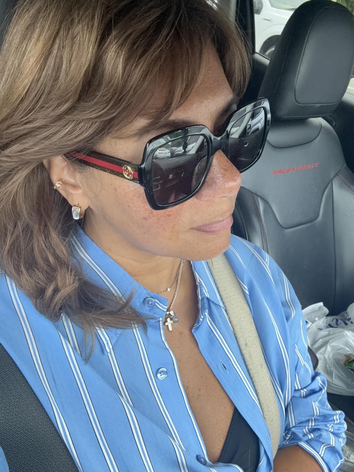 Gucci Square Sunglasses for womens GG0036SN 002 Black/Green/Red 54mm 0036 customer photo 1