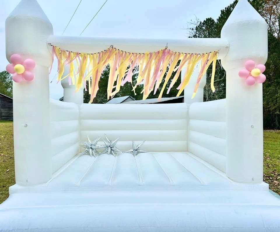 White Bounce House Castle with Air Blower 13FT, PVC Inflatable Bouncy Castle White Jumper Bouncy Castle Wedding Decorations customer photo 1