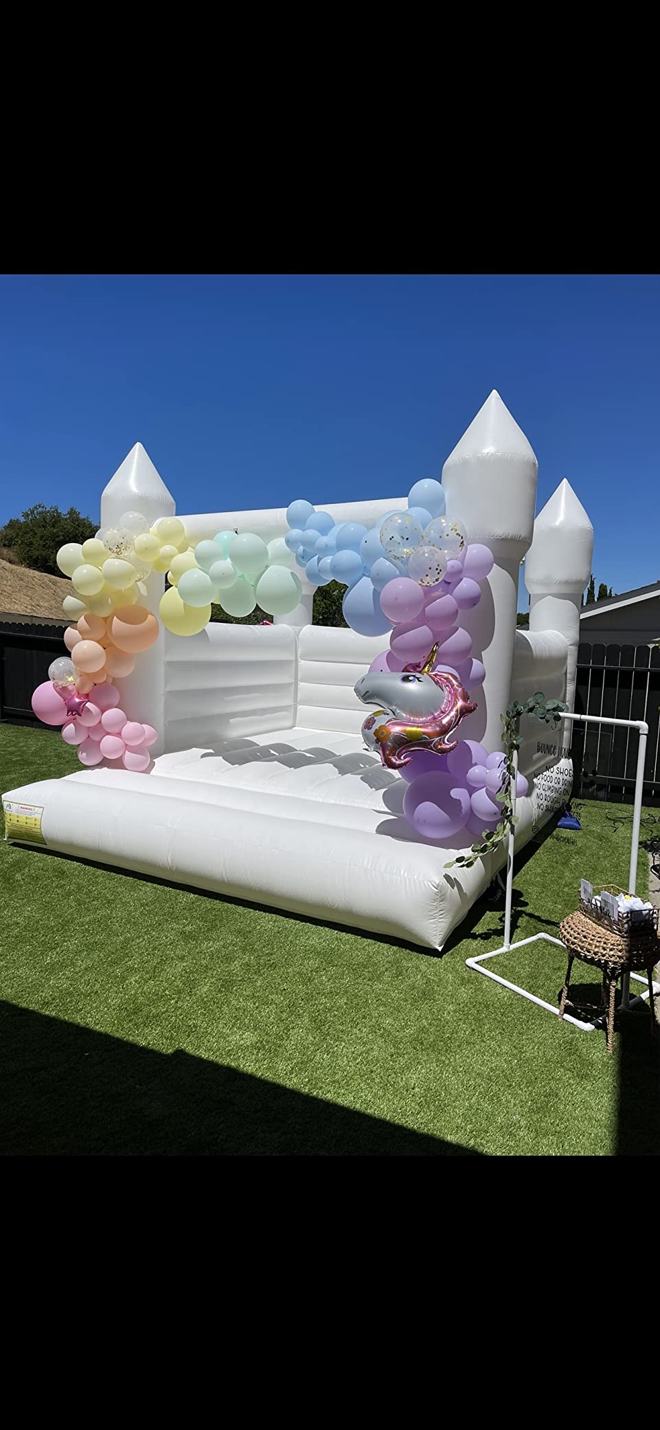 White Bounce House Castle with Air Blower 13FT, PVC Inflatable Bouncy Castle White Jumper Bouncy Castle Wedding Decorations customer photo 2
