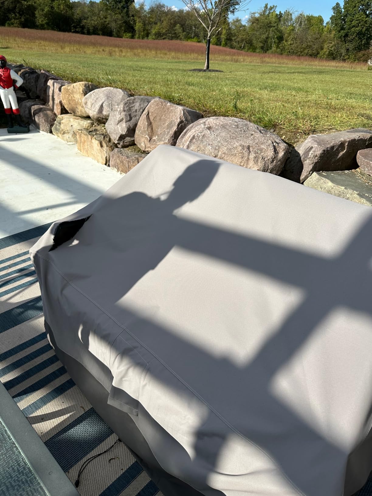 Easy-Going Waterproof Outdoor Couch Cover, Heavy Duty 3-Seater Patio Sofa Cover, Winchdproof Outdoor Furniture Cover with Air Vent (80Wx37Dx33H inch, Gray/Dark Gray) customer photo 1