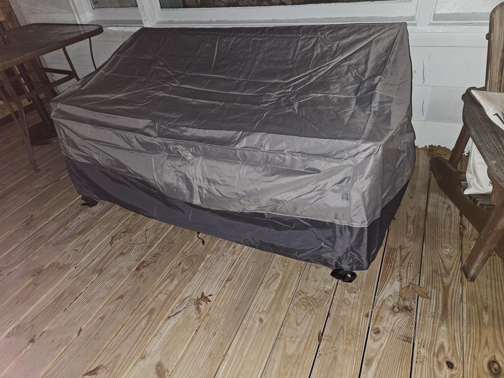 Easy-Going Waterproof Outdoor Couch Cover, Heavy Duty 3-Seater Patio Sofa Cover, Winchdproof Outdoor Furniture Cover with Air Vent (80Wx37Dx33H inch, Gray/Dark Gray) customer photo 2