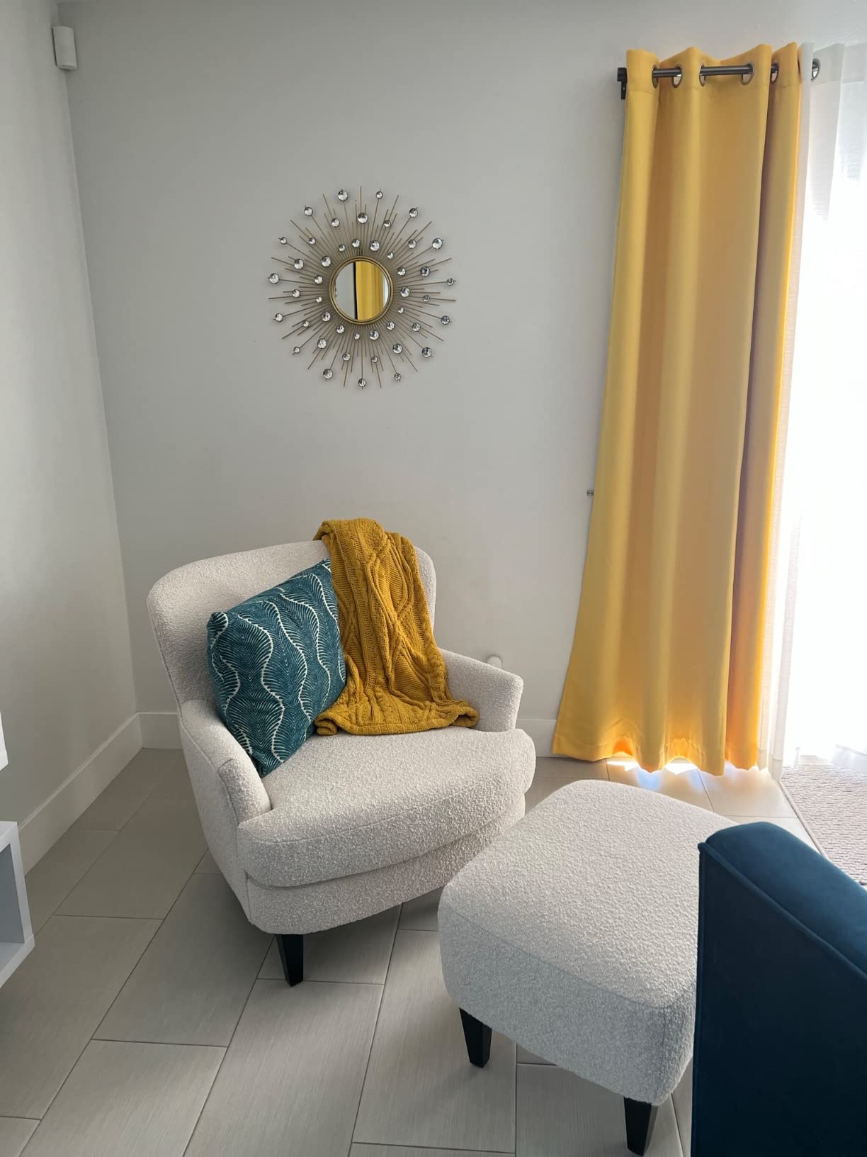 Gold Sunburst Mirror for Wall Decor Metal Sun Wall Mirror Decorative with Crystal Diamond for Living Room Bedroom Entryway Large Circle Mid Century Modern Starburst Wall Hanging 24 Inch customer photo 2