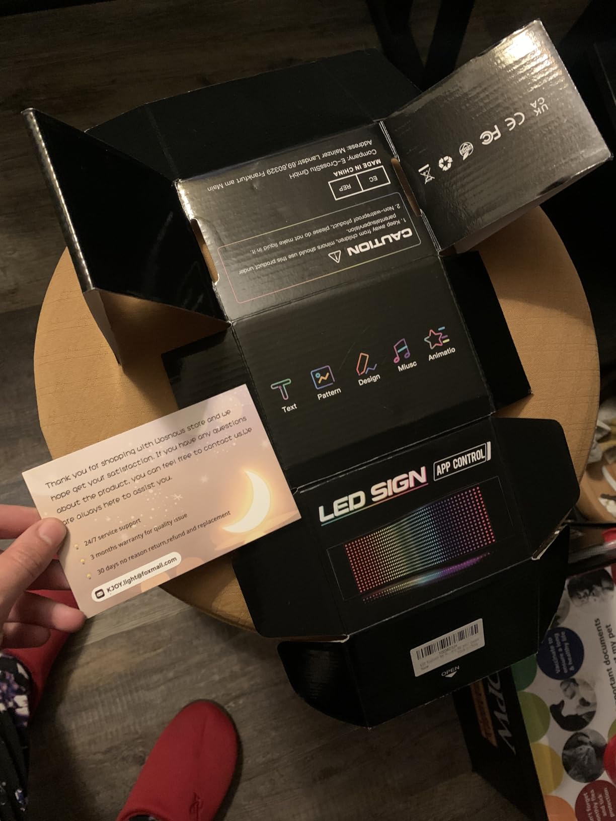 KJOY USB 5V LED Sign, Bluetooth, App Control, Flexible, Programmable Custom Text Pattern Animation Scrolling Display for Car, Store, Party, Bar, Hotel, Concert, 14.6''x3.6'' customer photo 2