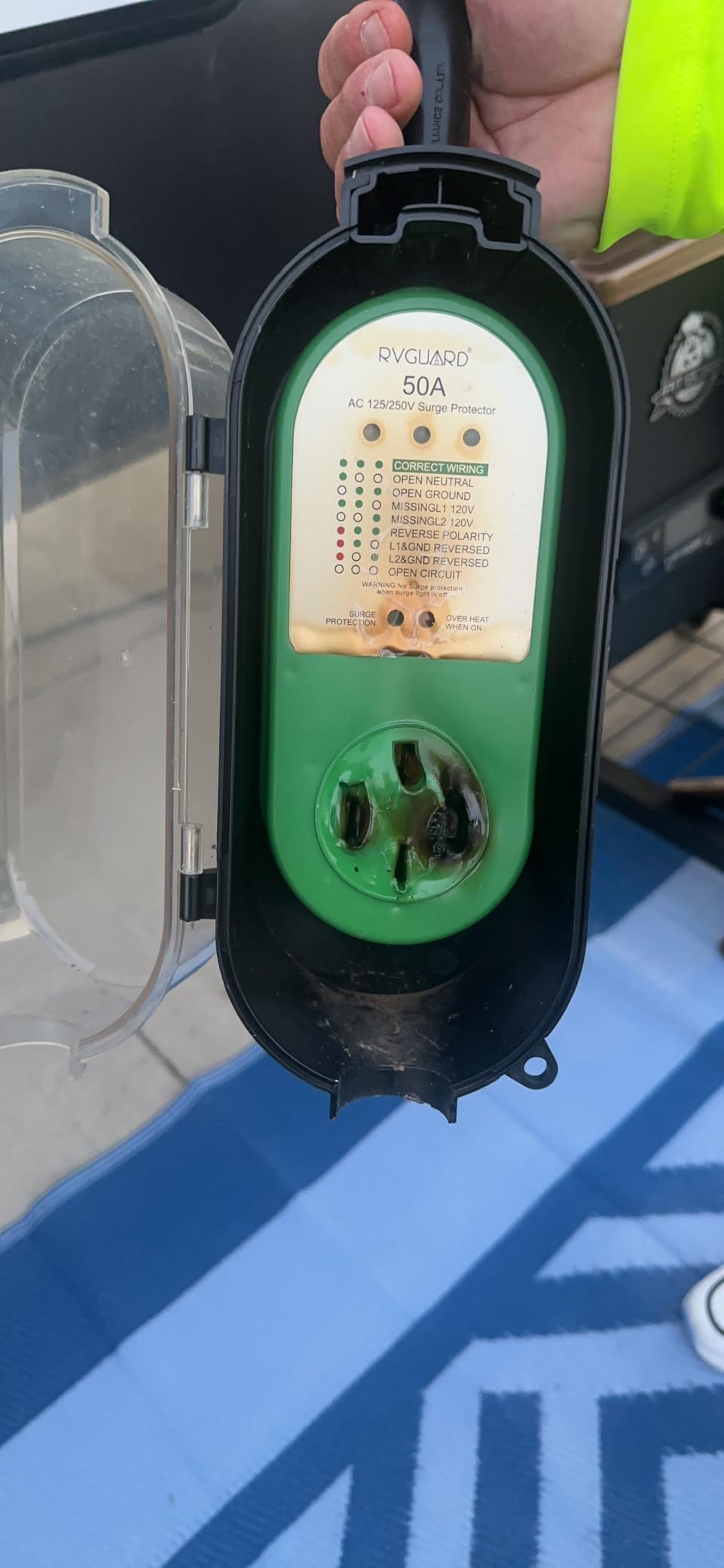 RVGUARD RV Surge Protector 30 Amp, 2100 Joules Surge Protection with Weatherproof Cover, All-in-one Circuit Analyzer with LED Indicator, Designed for RV, Camper, Travel Trailer, ETL Listed customer photo 2