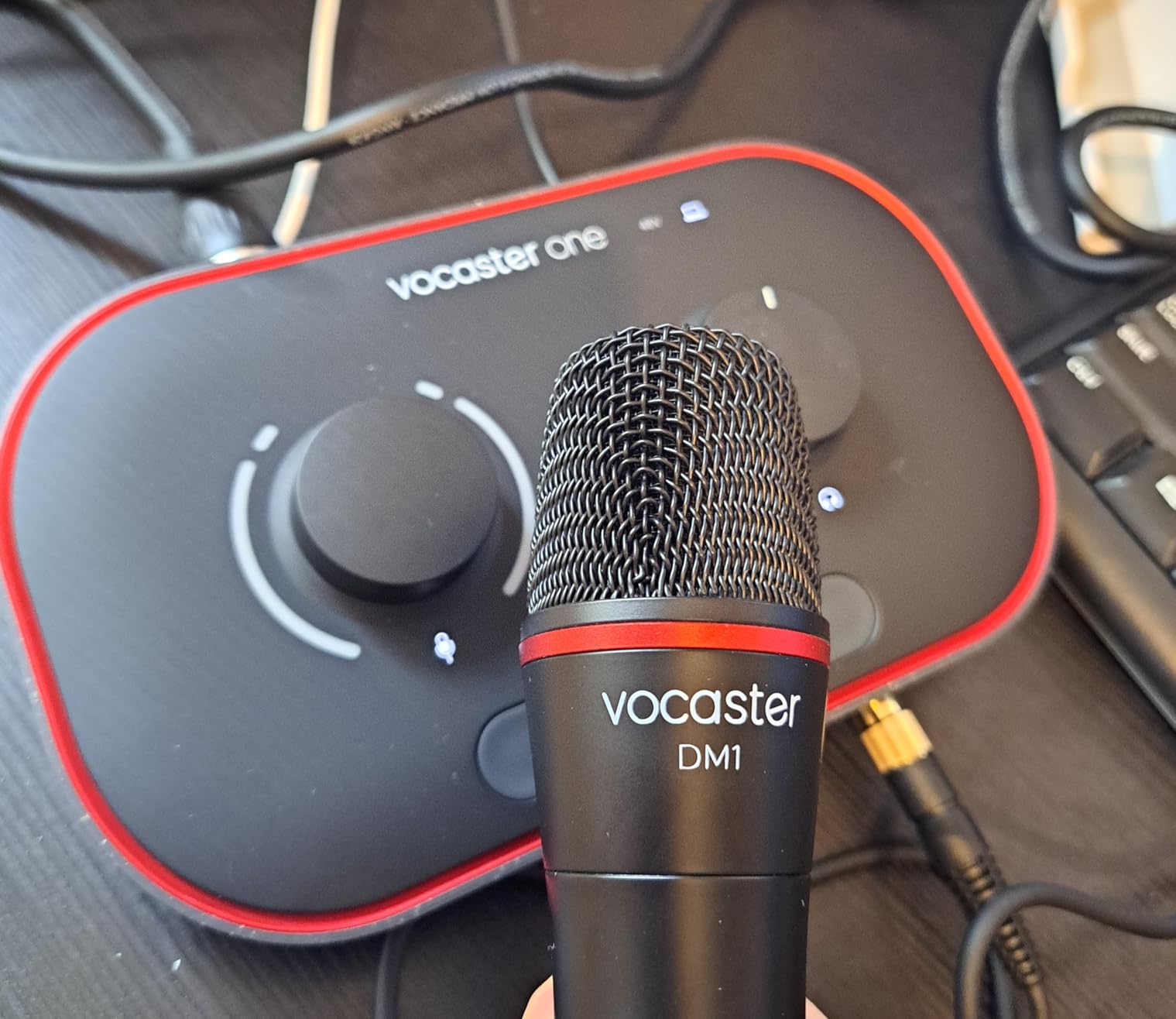 Focusrite Vocaster Two Studio - Podcasting Interface for Recording Host & Guest, with Professional Quality Vocaster DM14v Dynamic Microphone & HP60v Headphones. 2 Mic Inputs & Headphone Outputs customer photo 1