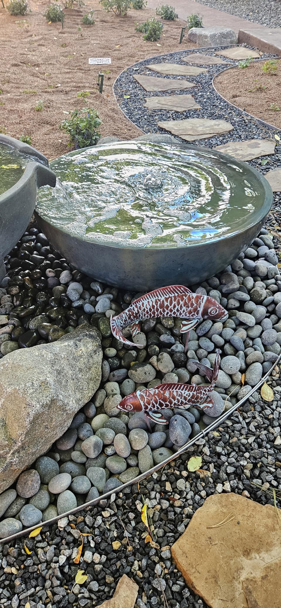 Garden Statues Koi Fish Decor for Outside, Antique Copper Garden Decor, Outdoor Koi Sculptures & Statues for Yard Patio Backyard Pond Decorations, Set of 2 customer photo 1