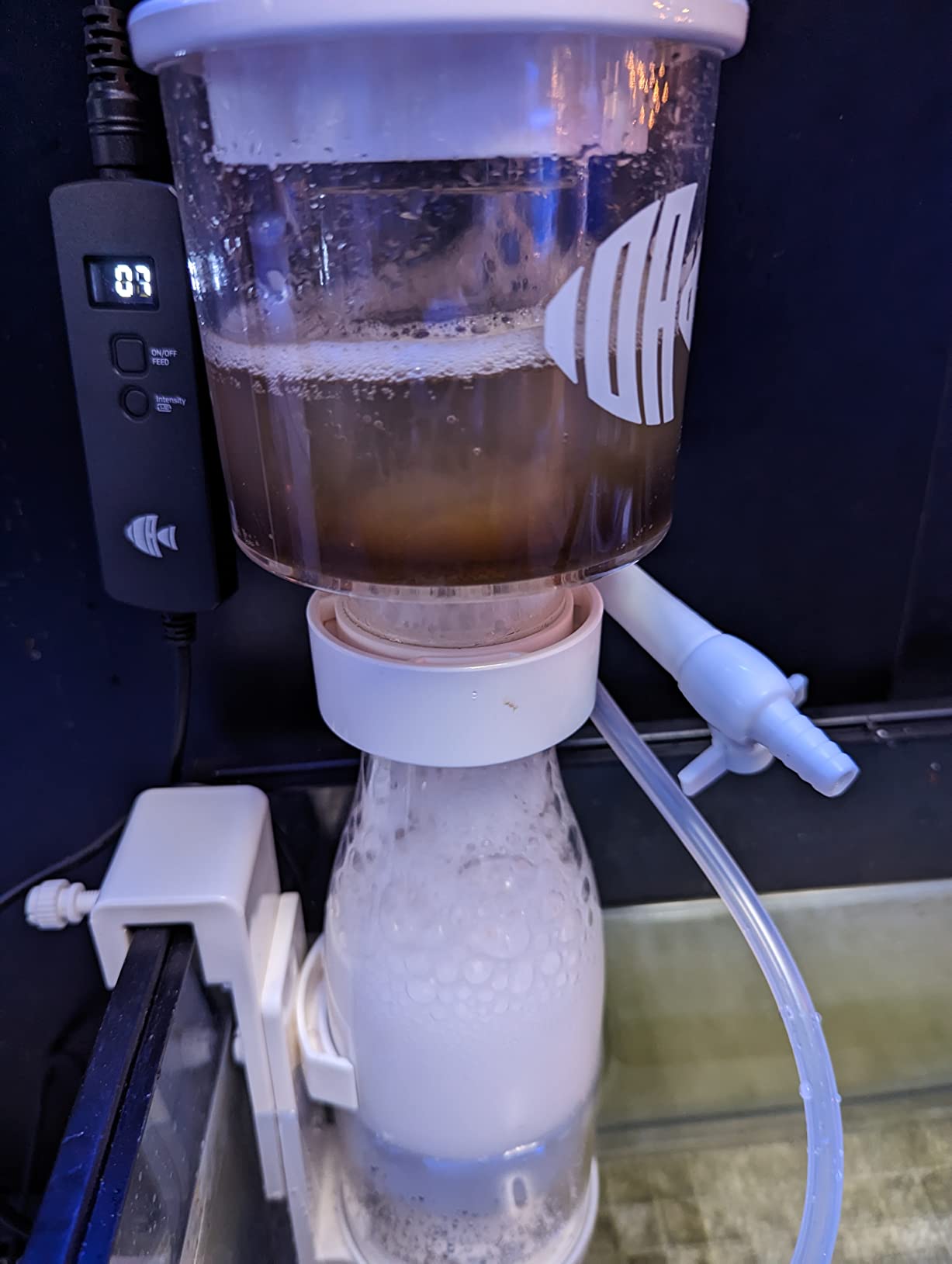 Protein Skimmers for Saltwater Aquariums, Hang On Protein Skimmer for Fish Tanks up to 80 Gallons, DC Pinwheel Pump with Controller, Not for Rimmed Tank customer photo 2