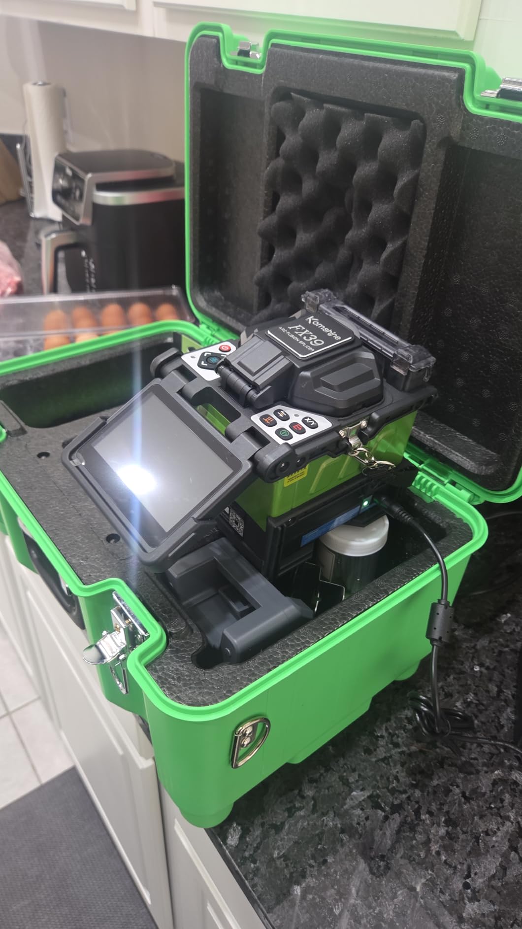 Komshine FX39 Fusion Splicer Fiber Optical 6s Fast Splicing, 6 Motors Touch Screen Core Alignment Fiber Splicer with 7800mAh Large Battery Capacity+5000 Electrodes Life+Power Meter -70~+10dB customer photo 2
