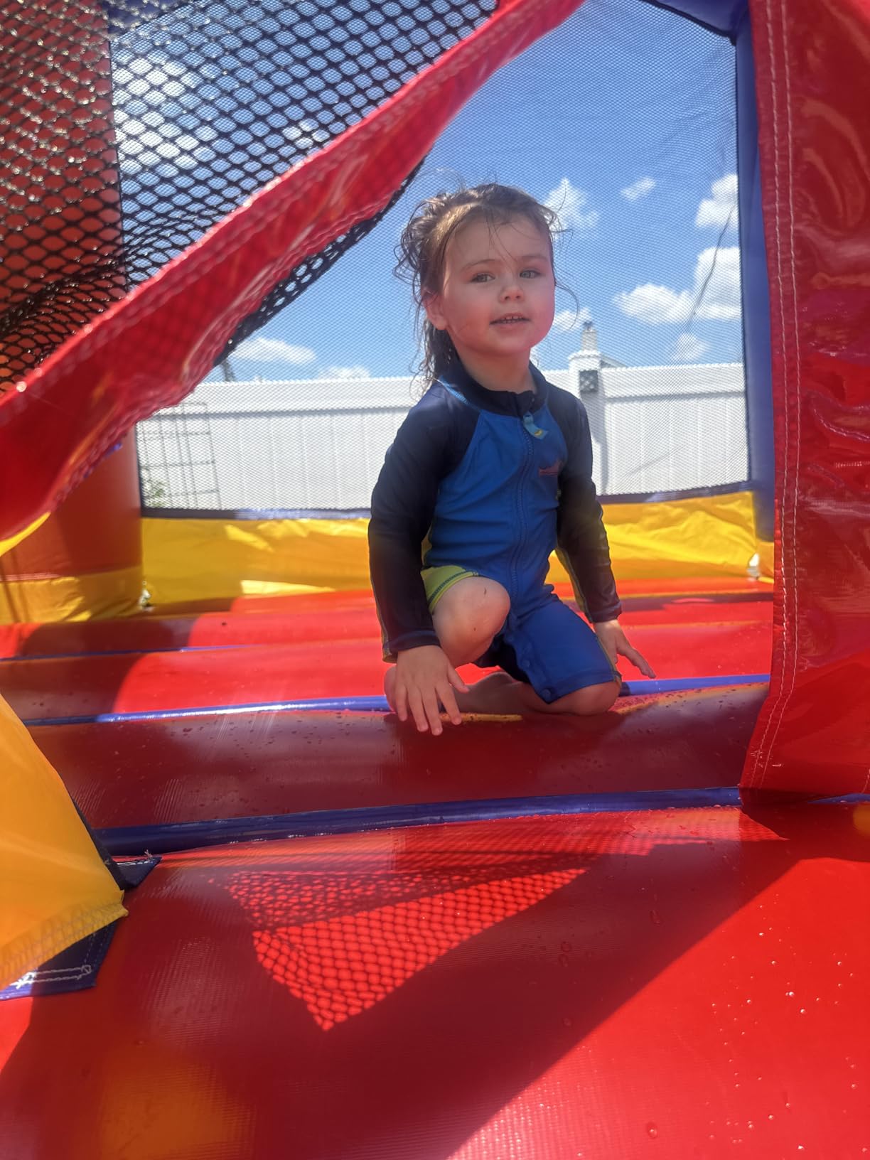 Crossover Rainbow Double Water Slide Bounce House Combo, 16.5 x 15 x 11 Foot, PVC Vinyl Inflatable Bouncy House for Kids, Wet or Dry Slides, with Stakes and Storage Bag, Blower not Included customer photo 2